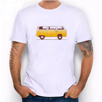 Țăranul 2017 Moda Albe de Vara Barbati autobuz școlar Galben T-Shirt Camasi Casual Barbati Topuri Unisex Haine Tricouri Tricou Tricou