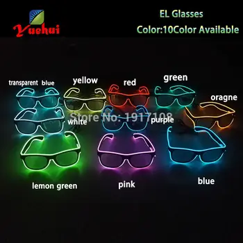 10 Stil Intermitent Pasiunea EL Ochelari Moda LED Lumina de Neon Up ochelari de Soare Manual Petrecere Rave Decorative Luminoase Ochelari
