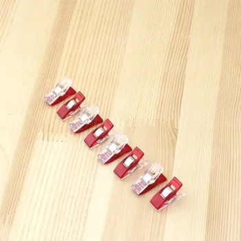 100 buc/lot Roșu PVC Cleme din Plastic Pentru Cusut Mozaic Meserii DIY Quilt Quilting Clip de Trifoi i de Mirare Clip 2.7*1 CM