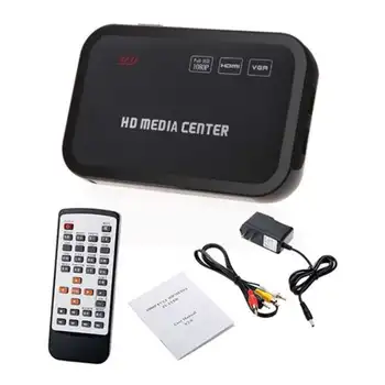 1080P Media Player Centru RM/RMVB/AVI/MPEG Multi Media Player Video cu HDMI, YPbPr VGA AV USB SD/MMC Port Control de la Distanță