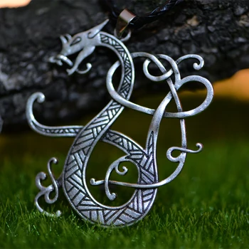 10buc Langhong Nordic Vikingii Colier Scandinave Dragon Amuleta pandantiv Colier Nordici Bijuterii Talisman