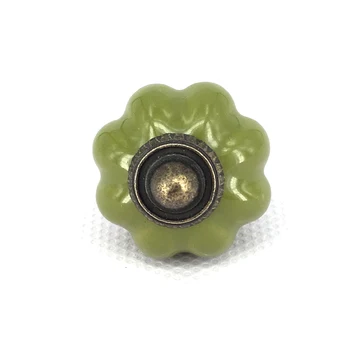 10buc/lot Verde Dovleac Butoane Ceramice Ușă Sertar Dulap Trage Ocupă 34*38mm