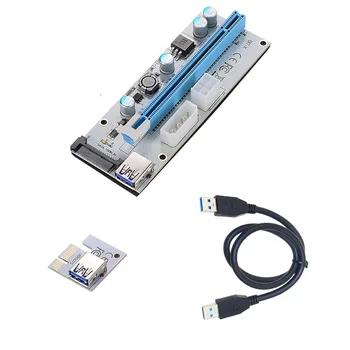 10buc VER008S 3 in 1 Molex 4Pin SATA 6PINI PCIE, PCI-E PCI Express Riser Card 1x la 16x Cablu USB 3.0 Pentru Minerit BTC Miner