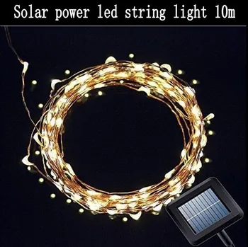 10M 33Ft 100led Solare Alimentat Led șir de Lumină în aer liber Sârmă de Cupru Înstelat Xmas nunta decor de Crăciun lumini de basm