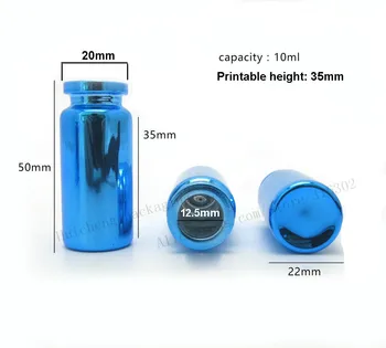 10ml UV Albastru Injectabilă Flacon de Sticlă &Capac detașabil 1/3oz Flacon de Sticlă cu 10 ml Recipiente de Sticlă 100buc