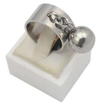 10mm Latime Pandantiv Inel Pentru Femei 12mm șirag de mărgele pandantiv Inele Otel Inoxidabil 316L & Metal Inel Argint Femei Bijuterii de Nunta R10043