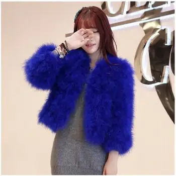 13 Culori Gros de Iarna Cald Real Pene de Strut Haină de Blană de Design Scurt pentru Femei Jachete de Blană Uza CA-1