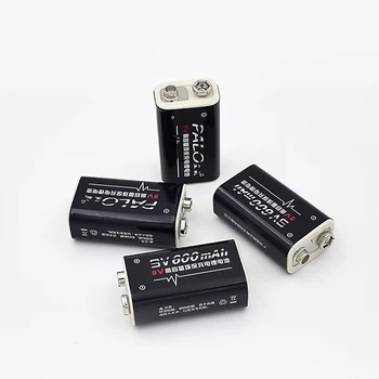 16 pachet de 600mAh Li-ion 9 V Baterii Reîncărcabile Pentru detectoare de Fum, Microfoane Wireless transport gratuit