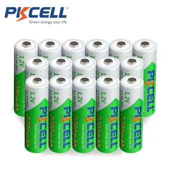 16Pcs*PKCELL AA 1.2 V 2200mAh Baterii Reîncărcabile Ni-MH 1.2 Volt 2A Scăzut de auto-descărcare de gestiune Baterias Bateria+ 4buc Baterii Cutii