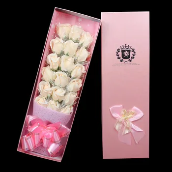 18pcs Buchet de Săpun Floare Trandafir Cutie de Cadou Romantic de ziua Îndrăgostiților Cadou de Nunta de Decorare Flori de Săpun de Baie de Flori