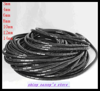 1buc 4mm 70.5 FT (21.5 M) Negru Spirală de Sârmă de Cablu Folie Tub de Calculator Gestiona Cablu Clar de Brand Nou