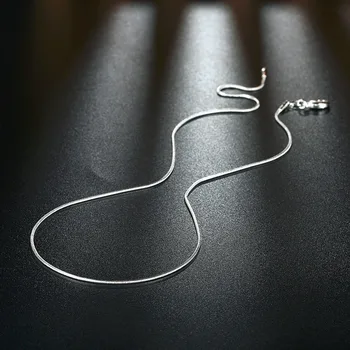 1MM Geometrice Lanțuri de Șarpe Colier,Sportiv Argint 925 Pentru Barbati Si Femei,Moda Lanț Cu Argint Snake Șarpe Lanț
