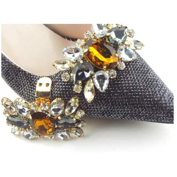 1pair new sosire pantofi farmecele de flori de mireasa cu toc pompe accesorii de cristal diamond clipuri pantofi de nunta de decorare catarama