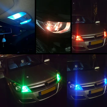 1set 5050 SMD RGB LED T10 194 168 W5W Auto Universal Pană de Lumină Lumina de Semnalizare de culoare de 16 LED-uri Bec Cu Telecomanda