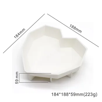2 BUC Diamond Heart + Mousse de TRIANGULAȚIE în formă de Silicon Tort Mucegai Pentru Înghețată Ciocolată Tort 3D matrite Pan Bakeware