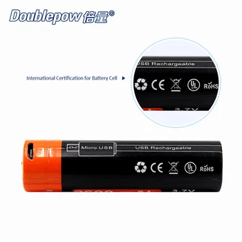 2 buc/lot Doublepow DP-USB18650-2600mAh 3.7 V Li-ion reîncărcabilă batteryin Capacitatea Efectivă USB DC-Încărcare Avansate Importate Mobil