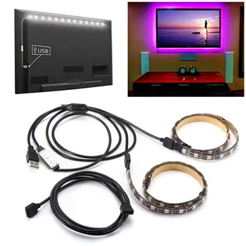 2 BUC RGB USB 50cm 5V Benzi cu LED-uri 5050 Praf Impermeabil Bandă Bară de Lumină Fundal TV Petrecere de Iluminat Kit DIY Lampă Decorativă
