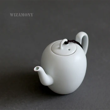 200ml WIZAMONY Ceainic Alb Lăptos Cealdon Ceramică Chineză de Înaltă Calitate, Livrare Gratuita Set de Ceai