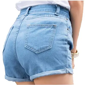 2016 Nou-Moda pentru femei blugi de Vară Talie Mare Stretch pantaloni Scurti din Denim Slim coreean Casual femei Solide Blugi pantaloni Scurți Cald