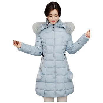 2017 Femei jacheta de iarna solide de dimensiuni mari 3XL feminino guler de blană cu glugă feminin de Mult de cald îngroșa haina