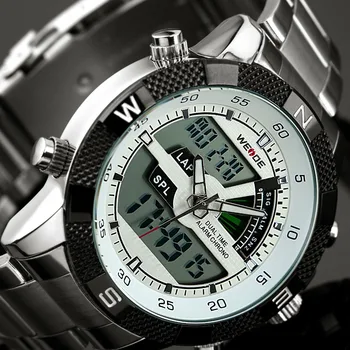 2017 Lux de Top de Brand WEIDE Bărbați Moda Ceasuri Sport Bărbați Cuarț Ceas cu LED-uri Armată Militar Încheietura Ceas Relogio Masculino