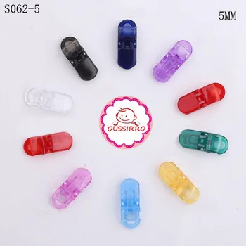 2017 New Sosire 100buc 5mm Plastic Transparent Suzeta Clipuri Atașat Sucette Suport Suzeta Pentru Copil Lanț Drăguț OUSSIRRO