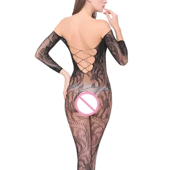 2017 New Sosire Femei Fishnet Body Sexy Lenjerie Sexy Puncte Hollow-out Sexy Bodystocking Chilot Deschis Picioare lenjerie