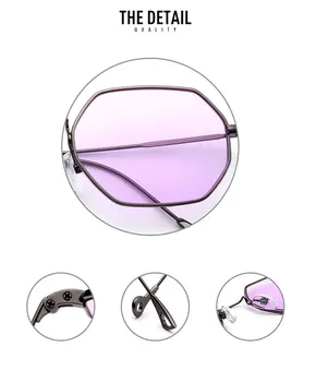2017 New Sosire Hexagon Pătrat Clar Ochelari De Soare Pentru Femei Brand De Moda Designer De Bărbați Vintage Din Metal Rama Oglinda Optice Soare Glasse