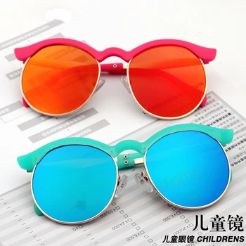 2017 NOU Brand Designer de acoperire copii ochelari de soare Rotund Rece Vara Fete/Băieți UV400 Gafas Copii Oculos de sol N808