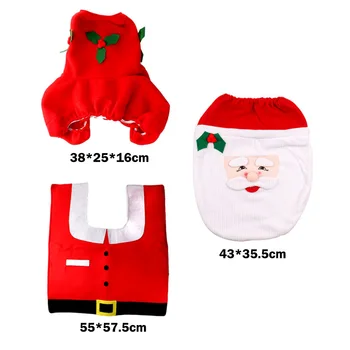 2017 Nou de Crăciun, om de Zăpadă Moș Crăciun Capac Scaun de Toaletă și Covor Baie Set Decoratiuni de Craciun Pentru Decor Acasă