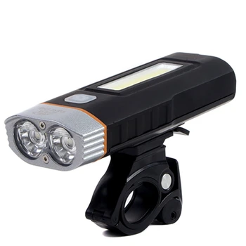 2017 Nou USB Reîncărcabilă Două Lumini LED Lumini pentru Biciclete Fața Ghidon Bicicleta MTB de Ciclism Ciclism Lumină Set Faruri Lampa COB