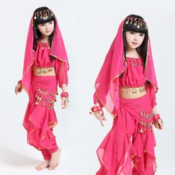 2017 Nouă Copii Belly Dance Set Costum Fete De La Bollywood, Dans, Costume Costum Indian Pentru Copii De Performanță Pentru Dans