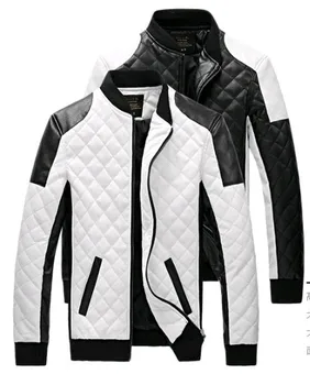 2017 oameni noi paltoane Jachete de Piele negru barbati albi din Piele Jaquetas Jachete haina de Iarna din Piele piele de Căprioară de bază Sacou