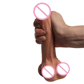 2017 Piele Moale de Silicon Big Realistic Dildo cu ventuza Dildo de Cauciuc Penisul Femei Masturbare Penis de jucarie pentru Adulti Jucarii Sexuale Pentru Femei.