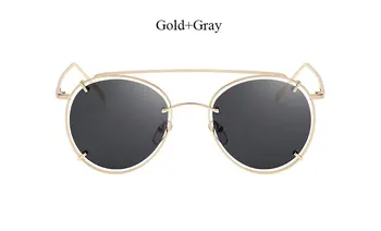 2017 Rundă Nouă de Aur a Crescut Moda Hip Hop ochelari de Soare Oglindă Femei Barbati Brand Designer Doamna de sex Feminin de ochelari de Soare UV400