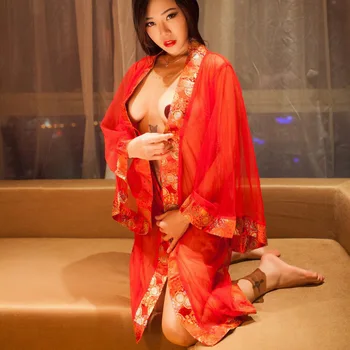 2017 Sexy Femei Sexy Rochie de Noapte de Sex Produs Halat de baie Raionul Mătase Sleepwear Sexy Femei Cămașă de noapte Halate kimono Lenjerie Erotica