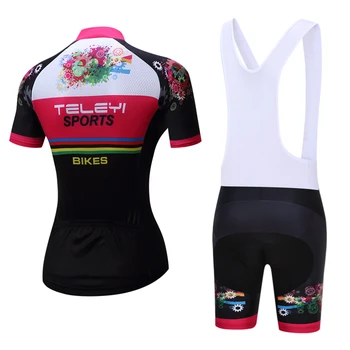 2017 TELEYI Pro Cycling Jersey RECE iute Uscat Femei Biciclete Imbracaminte Echipa mtb Bicicleta Vara Tricouri Sacou +Salopete pantaloni Scurți