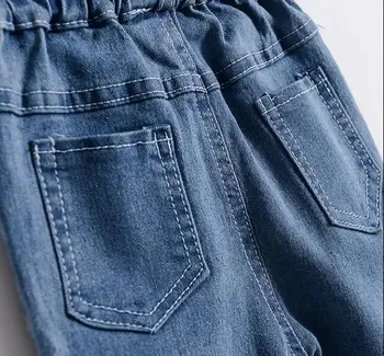 2017 toamna haine copii fete blugi de cauzalitate franjuri denim albastru baby girl jeans pentru copii fete de semnalizare pantaloni lungi