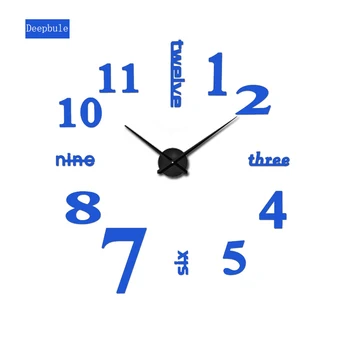 2017 Vii Acasă Decora DIY Ceas de Perete Acrilica EVA Metal Oglindă Ceas de Perete Super Autocolant Ceasuri Digitale Ceasuri ping