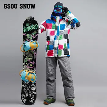 2018 Bărbați Costum de Schi GSOU ZĂPADĂ, Snowboard Costum Sacou Termică Pamt Sport în aer liber Uzură rezistentă la Vânt, Impermeabil Schi de Echitatie de sex Masculin Cald