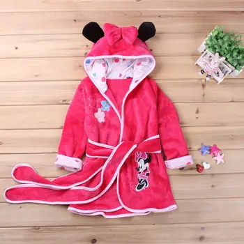 2018 Copii Drăguț Pijama Halat De Desene Animate Mickey Minnie Fleece Copii Halate De Baie Baieti Fete Pijamale Primavara Toamna Imbracaminte Copii Noua