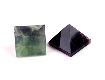 2018 cristal Natural piramida verde violet fluorit punct chlorophane piramida pandantiv 40mm *40mm vindecare livrare gratuita en-gros