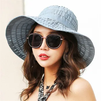 2018 Moda de Vară, Pălării de Soare pentru Femei de sex Feminin în aer liber UV Proteja Pălărie Mare de protecție Solară Plajă Pălărie de petrecere a timpului Liber Pliere palarie de Soare Pentru Fata