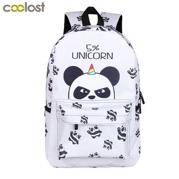 2018 Nou Panda Rucsac pentru Fete adolescente Laptop mochila feminina Unicorn Student Rucsac Scoala Femei Genti de Voiaj