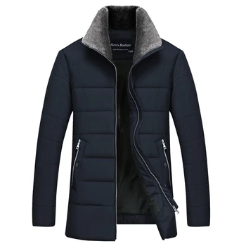 2018 Nou stil Haină lungă Bărbați îmbrăcăminte de brand de moda Jachete Lungi de iarnă, Haine de brand de îmbrăcăminte mens Palton guler de Blană