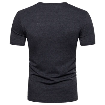 2018 Nou tricou cu mânecă scurtă de sex Masculin de imprimare model mozaic subțire O-neck bumbac elastic fermoar tricou casual barbati UE/SUA dimensiunea
