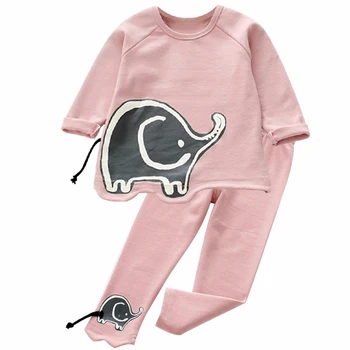 2018 Primăvară Fata Nou Stil de Îmbrăcăminte Seturi Haine Copii Fete seturi de Fete elephan Imprimare Vesta+Pantaloni costume de 3-7
