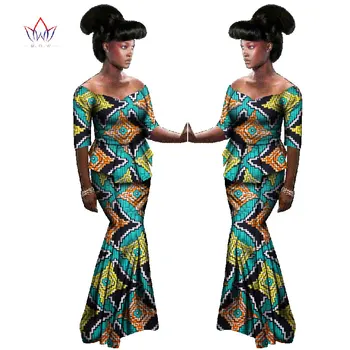 2018 Vara Africane tradiționale de Îmbrăcăminte jumătate maneca femei africane haine Dashiki set de două piese natural Plus Dimensiune 6xl BRW WY588