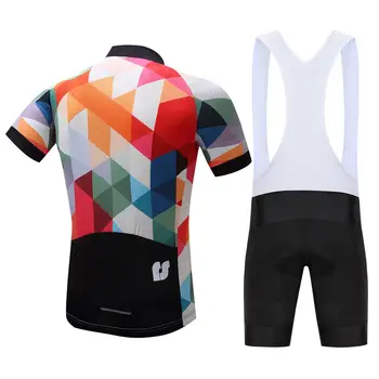2018 Vara cu Maneci Scurte Ciclism Jersey Set Ropa Ciclismo MTB de Ciclism Îmbrăcăminte de Biciclete Tricouri Cu GEL de Siliciu pantaloni Scurți Pantaloni