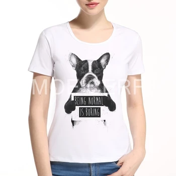 2018 Viață Nouă Epocă de Proiectare Femei T Shirt Rău Câine Pug Departamentul de Poliție Tipărite Doamna T-shirt cu Maneci Scurte Fata Topuri Casual E1-27#